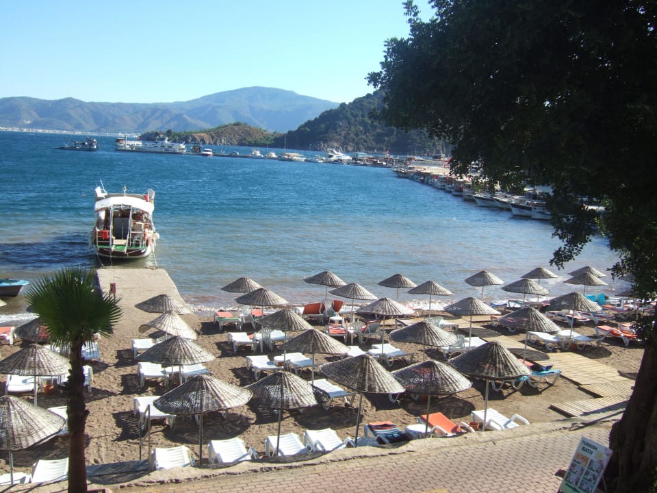 Blick vom Speisesaal zum Strand Hotel Gölmar Beach