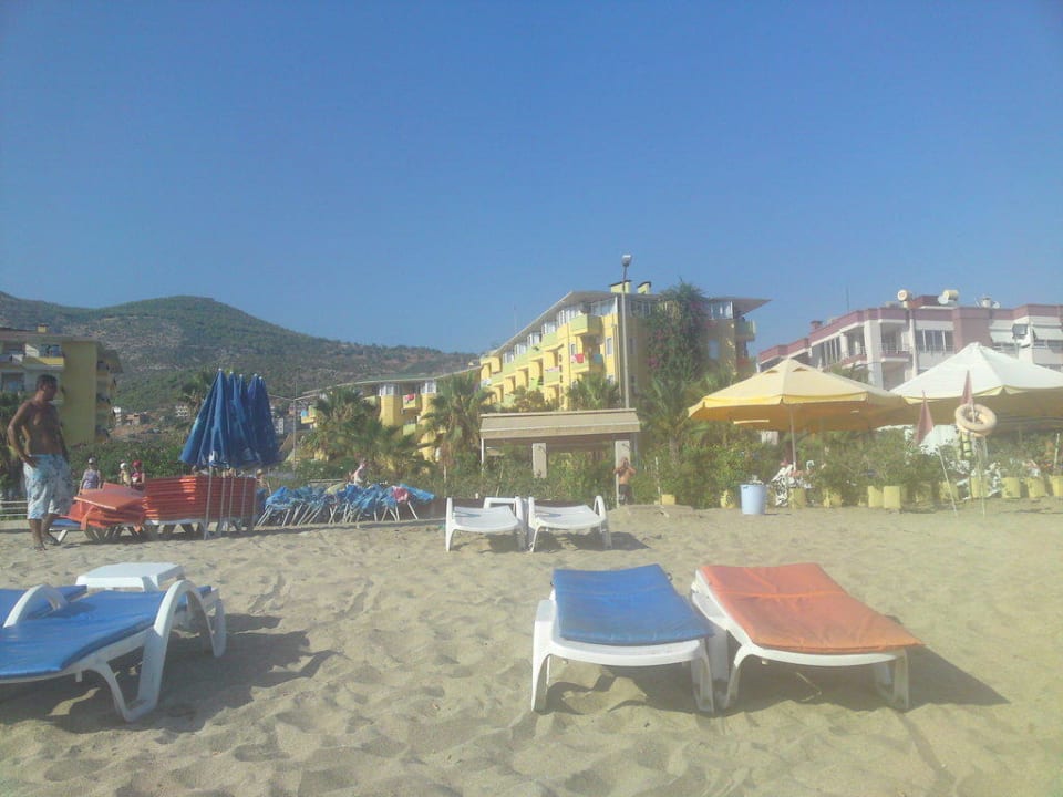 Hotelaussenansicht vom Strand aus Hotel Kleopatra Dreams Beach