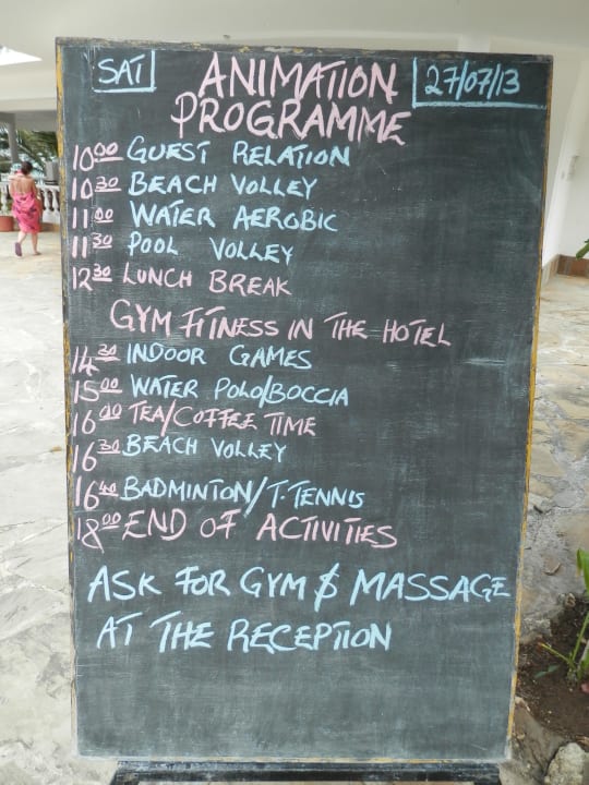 Programm für alle die es möchten Hotel Papillon Lagoon Reef