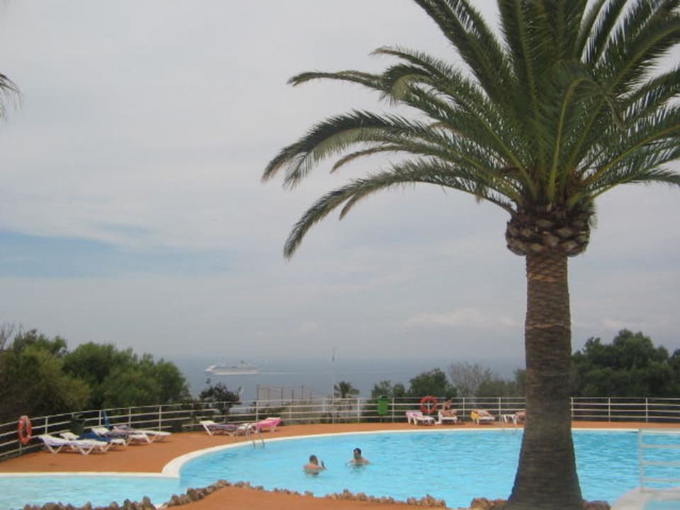 Oberer Pool mit Palme Sun Club Eldorado