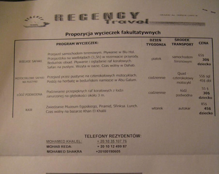 Wycieczki fakultatywne str.2 Aquis Taba Paradise Resort