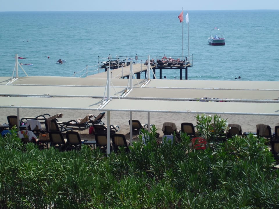 Der Strand vom Steg aus Sherwood Dreams Resort