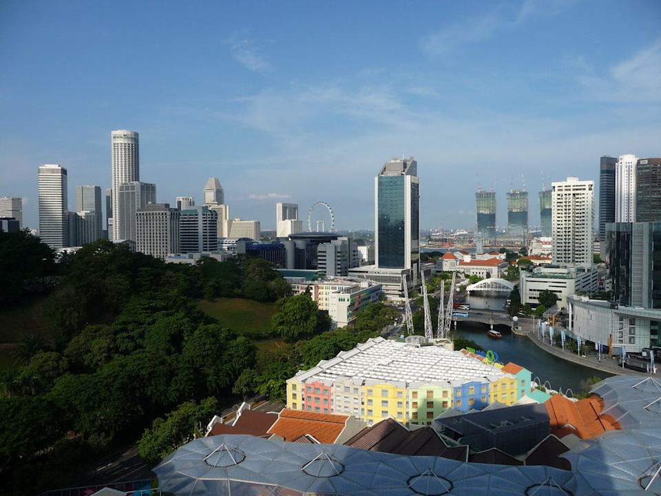 Blick Richtung Marina Harbour Hotel Novotel Clarke Quay