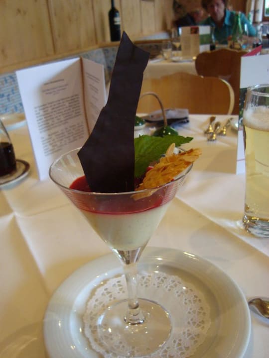 Desert při večeři Alpenhotel Tirol