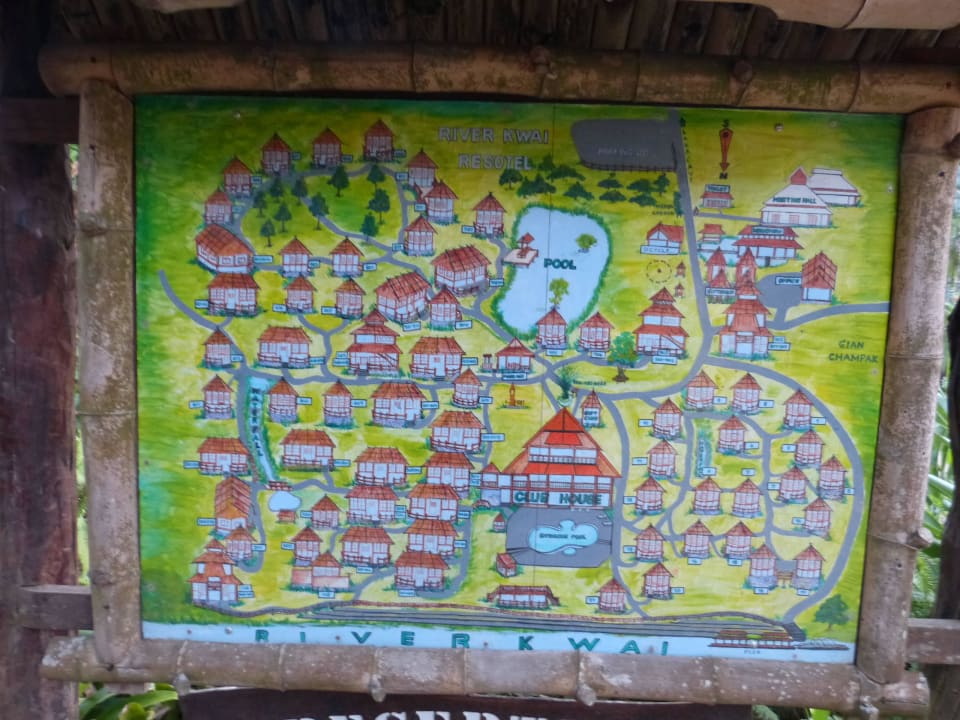 Aufteilung der Bungalows Hotel River Kwai Resotel