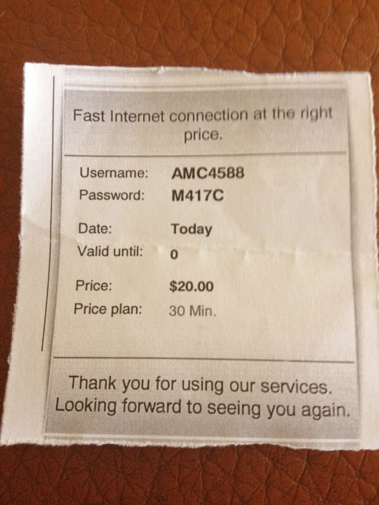 WiFi Ticket AMC Royal Hotel & SPA