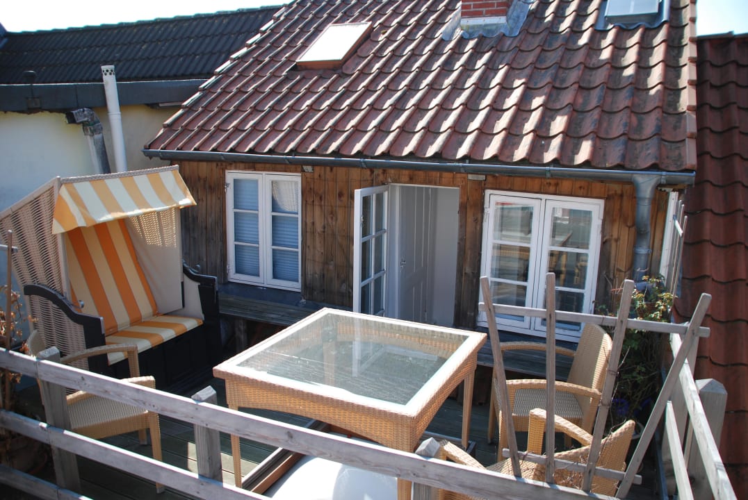 Dachterrasse mit Strandkorb Ferienhaus Käte-Lassen-Huus