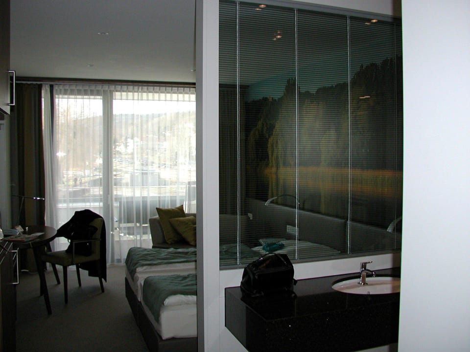 Wohnraum + integrierte Bad Seehotel Adler