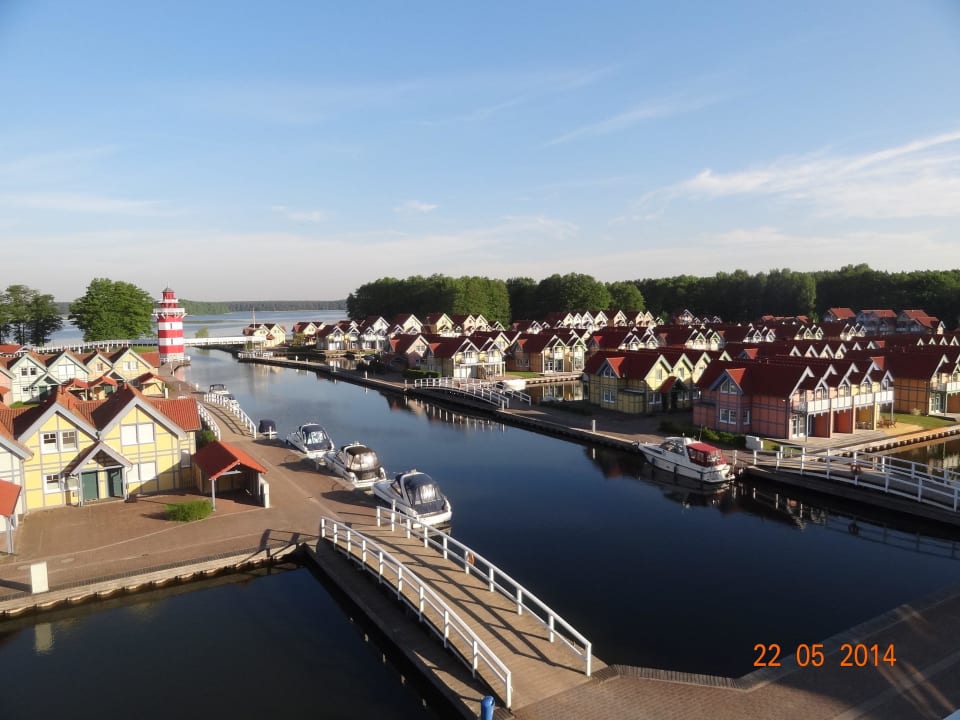 Blick von der Terrasse Precise Resort Hafendorf Rheinsberg