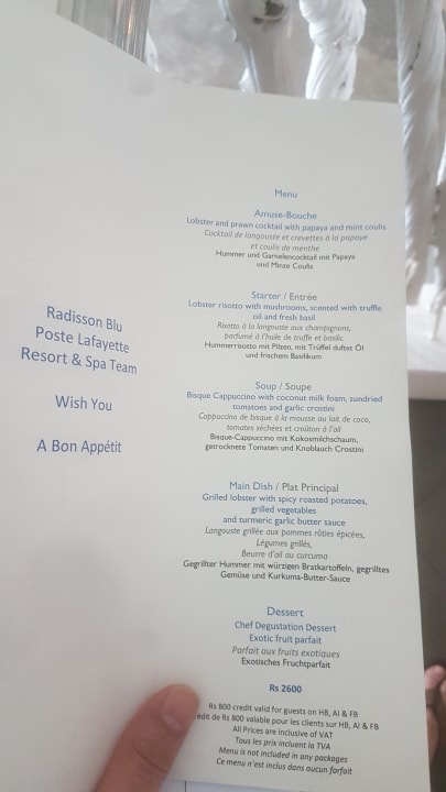 Gastro Radisson Blu Poste Lafayette Resort & Spa - Adults only