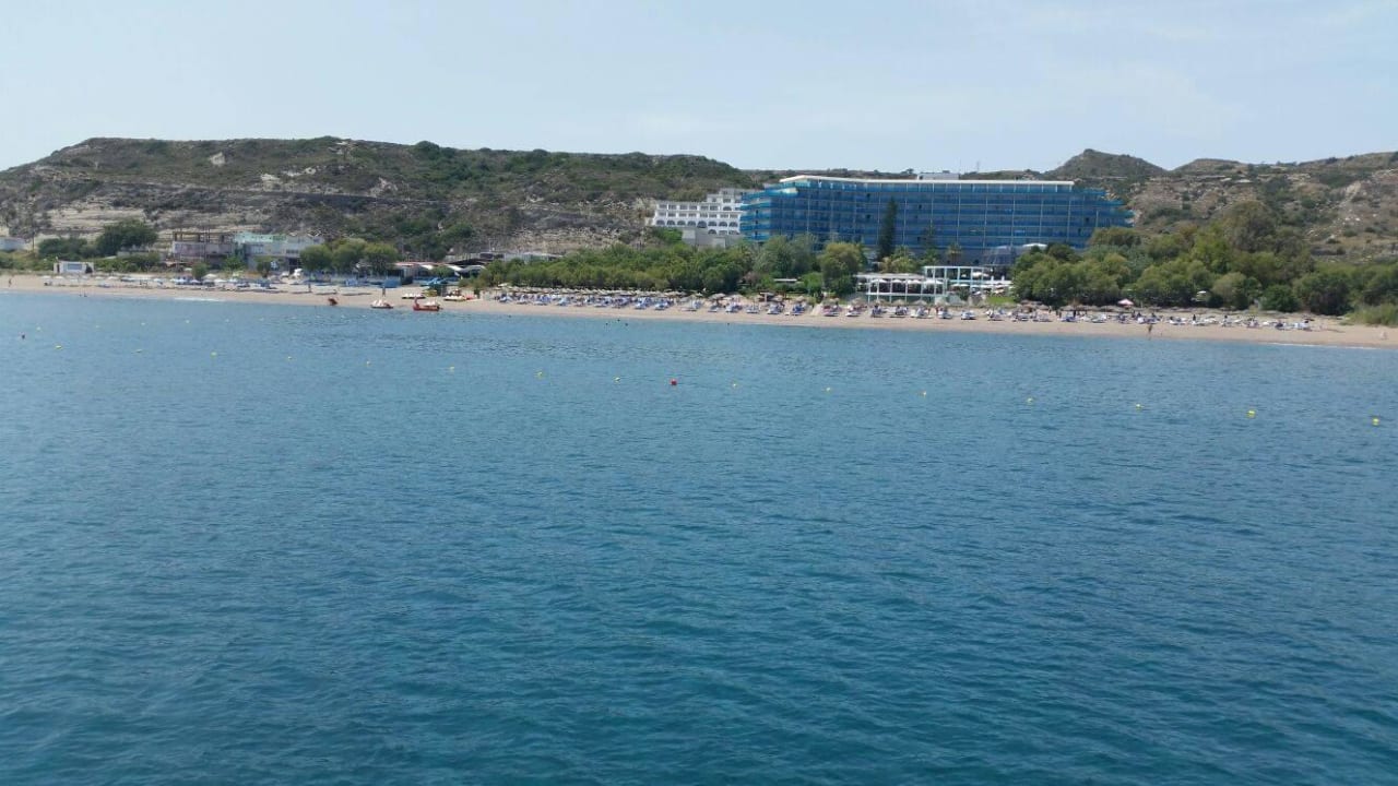 Blick vom Meer  Hotel Calypso Beach