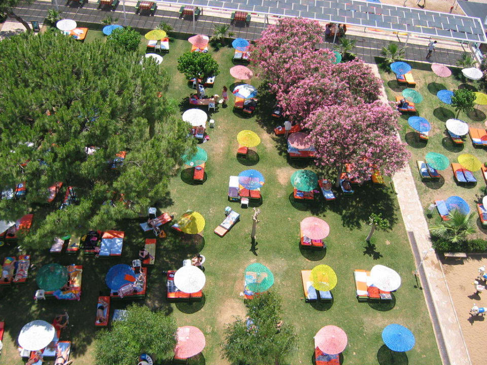 Draufsicht vom Garten Hotel Grand Efe