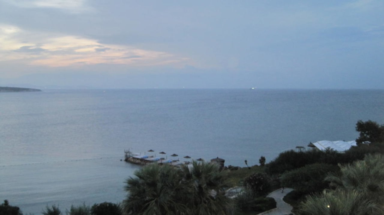 Ausblick vom Zimmerbalkon Richtung Chios Hotel Babaylon