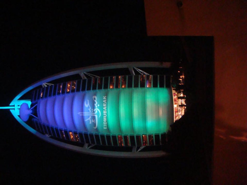 Nächtlicher Terrassenausblick Jumeirah Beit Al Bahar