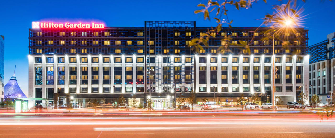 Hotel at night Hilton Garden Inn Astana