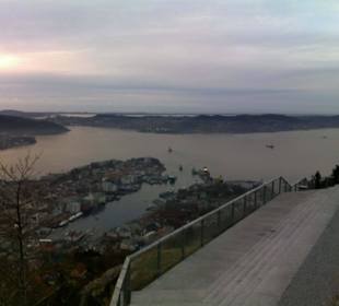 Il fiordo di Bergen dall'alto