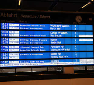 Übersicht Bahnverkehr vom BER