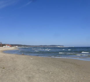 Der lange, breite Sandstrand von Sopot