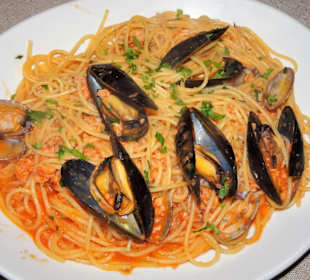 Spaghetti mit Meeresfrüchten im La Veranda
