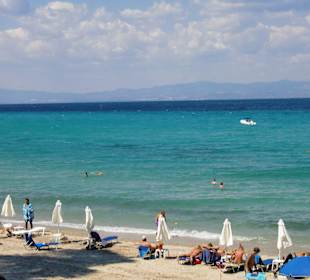 Entfernter Hotelstrand