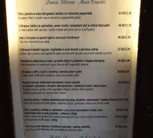 Menu Restauracja Aperitif