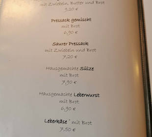 Speisekarte Stand: 09/2023