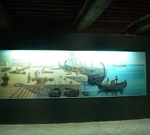 Beleuchtetes Wandbild in Ausstellung