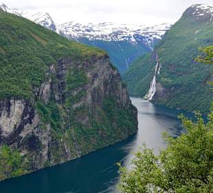 Geiranger Fjord, Blick auf die 7 Schwestern