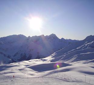 Ausblick im Skigebiet Kühtai