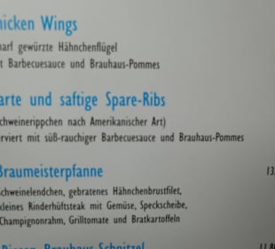 Speisekarte