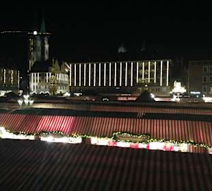Blick von oben über den Markt