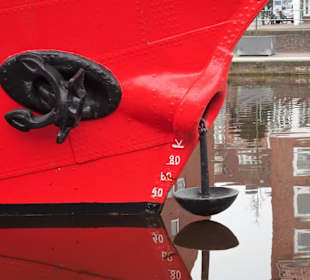 Der Bug des Museumsschiffes Amrumbank