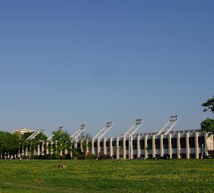 Stadion Cracovii z perspektywy krakowskich Błoń
