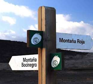 Wegweiser zu den Vulkanen