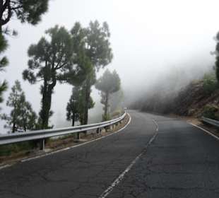 Abfahrt ins Tal in eine Nebelbank