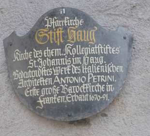 Informationsschild an St. Johannes in Stift Haug