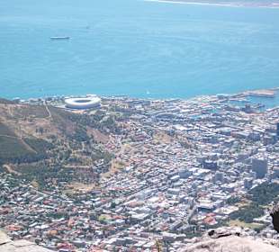 Blick aufs Fußballstadion
