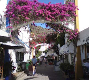 Blumengeschmückte Straße