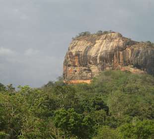 Blick auf die Sigiriya Felsen vom Hotel aus