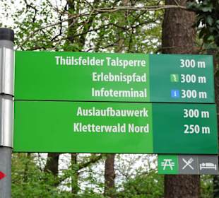 Wegweiser zur Thülsfelder Talsperre