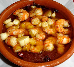 Gambas in Knoblauch-Öl