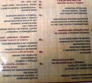 Speisekarte-Auszug