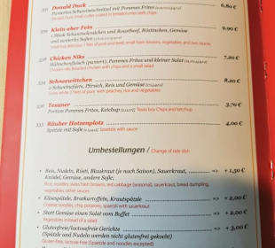 Speisekarte