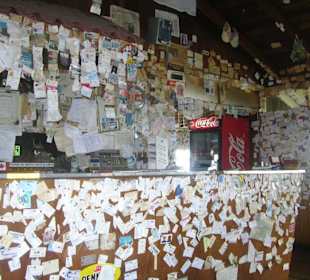 Visitenkarten, etc. im Restaurant Linda Vista, bei Vulkan