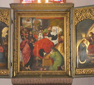 Assmannshausen: Hauptaltar mit Bild Marientod