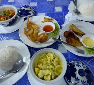 Yellow Curry und Frühlingsrolle