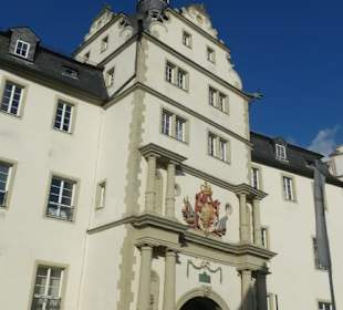 Blick vom Gasthof Johanniter zum Schloss
