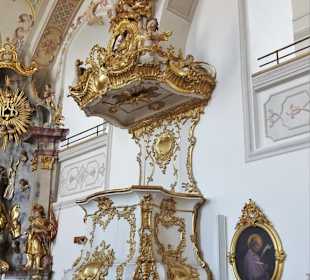 Die Kanzel der Pfarrkirche St. Nikolaus