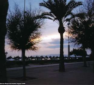 Sonnenuntergang an der Strandpromenade