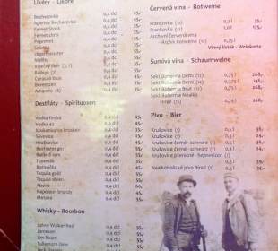 Cepin Getränke- und Speisenkarte